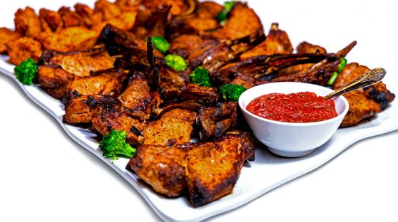 Chicken Wings with Pork Rib & Lamb BBQ